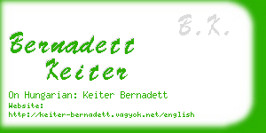 bernadett keiter business card